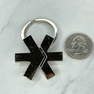 Silver Tone E-Trade Logo Advertising Keychain Keyring